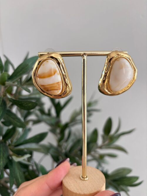 Pendientes PIEDRA beige
