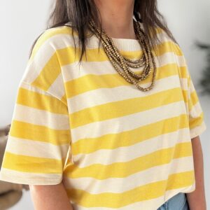 Camiseta OVERSIZE rayas amarilla