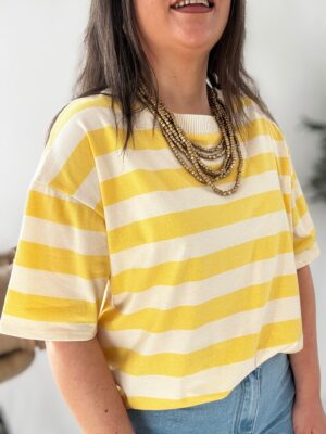 Camiseta OVERSIZE rayas amarilla