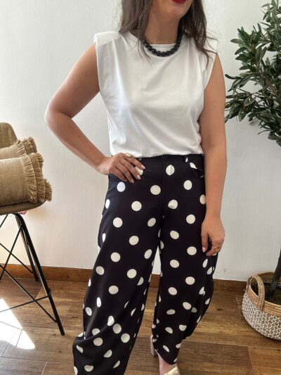 Pantalón BALLOON lunares negro