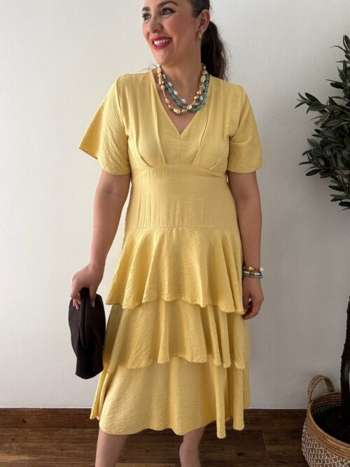 Vestido VOLANTES amarillo