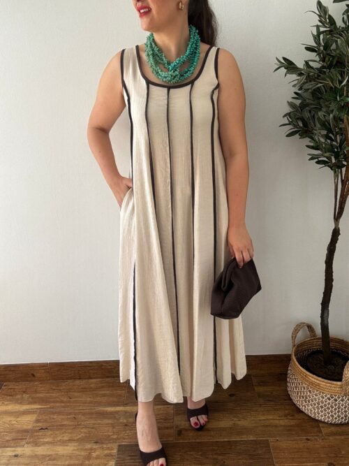 Vestido COSTURAS marrones