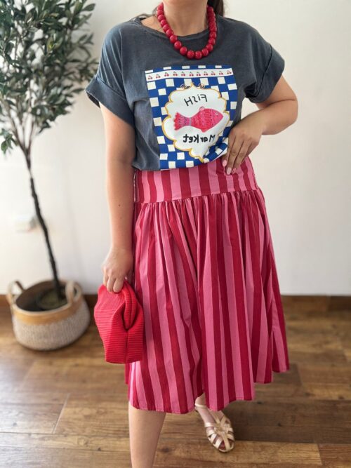Falda VOLANTE rayas bicolor