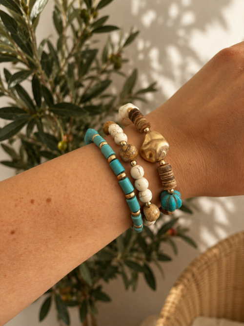 Set PULSERAS turquesa