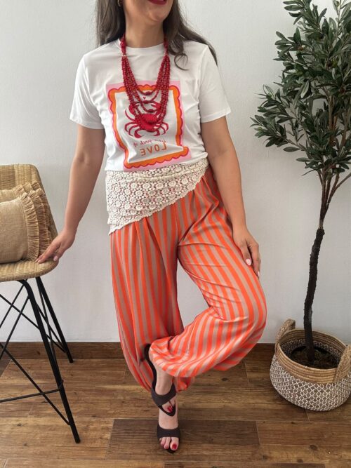 Pantalones BOMBACHOS rayas naranjas