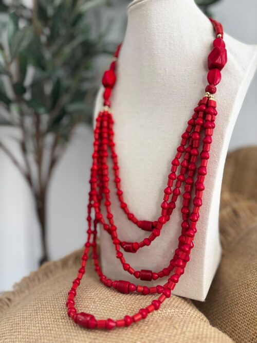 Collar ROJO cascada