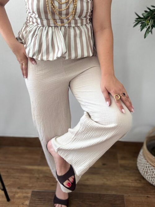 Pantalón MUSELINA beige