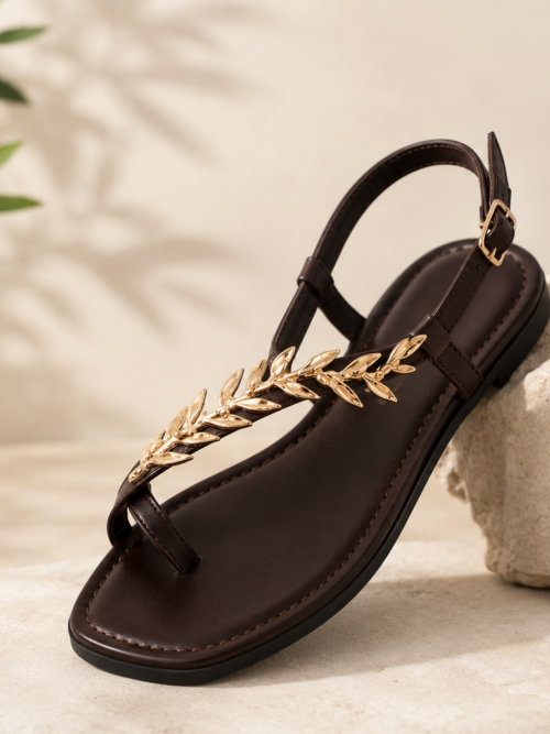 Sandalia HOJAS chocolate