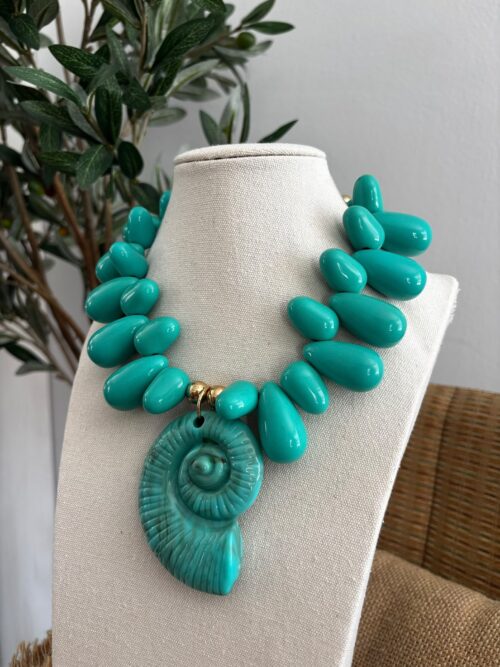 Collar CARACOLA turquesa