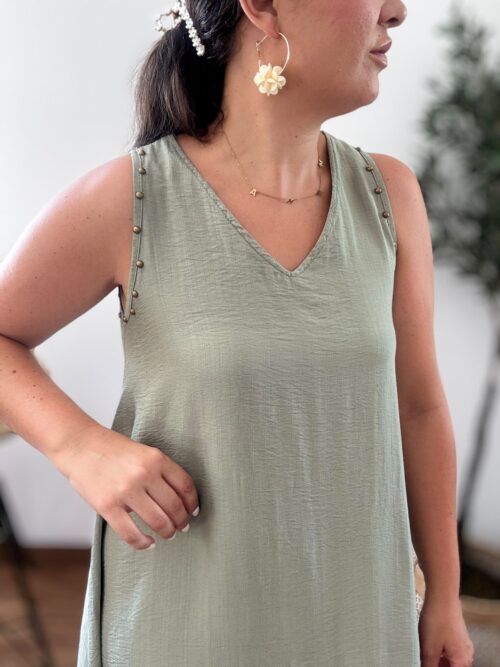 Vestido TACHAS verde