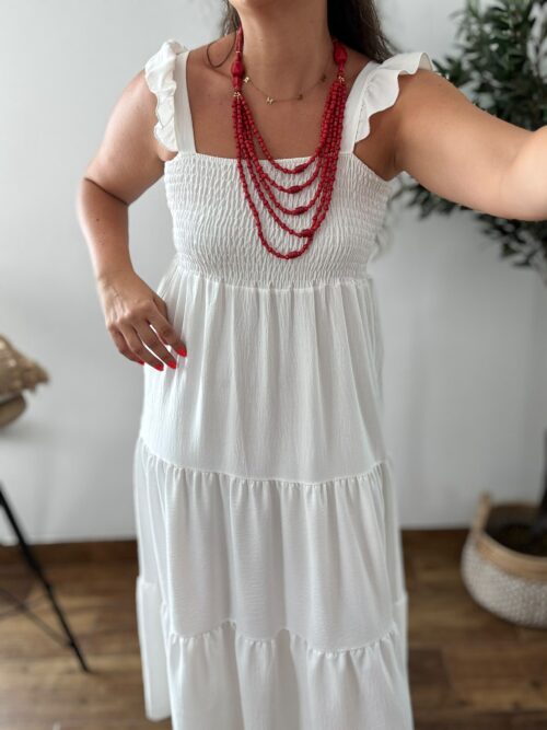 Vestido VOLANTE blanco