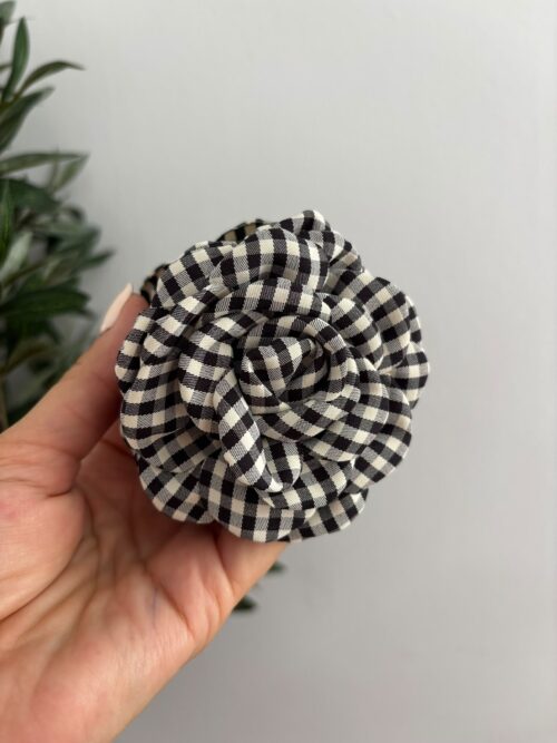 Pinza FLOR Vichy negro
