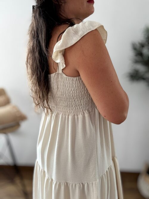Vestido VOLANTE beige