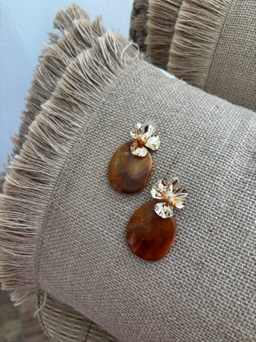 Pendientes FLOR ámbar