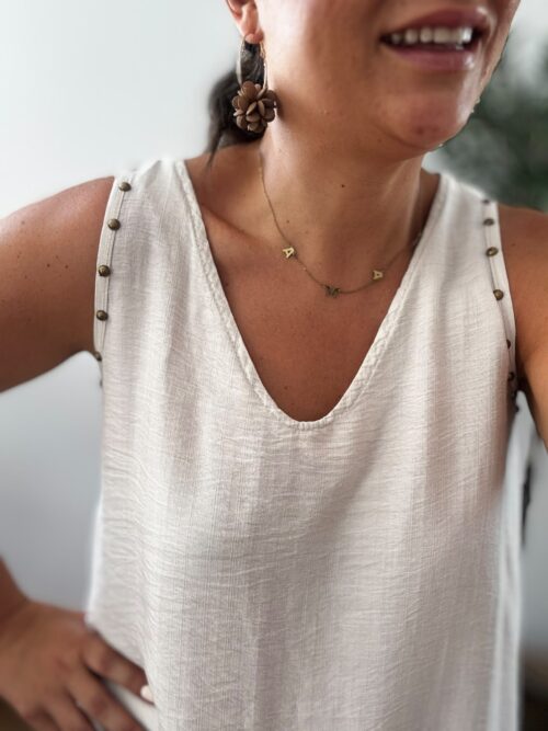 Vestido TACHAS beige