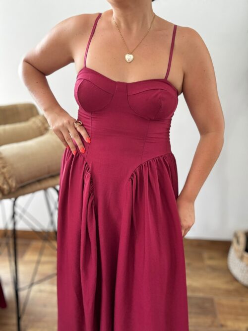 Vestido BURDEOS vuelo