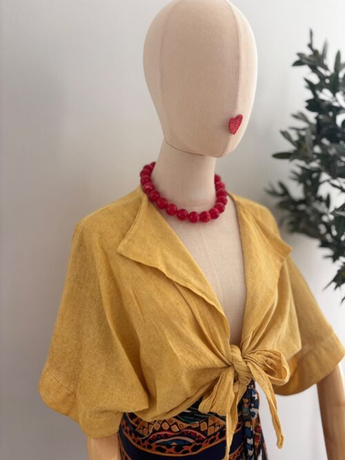 Blusa NUDO mostaza