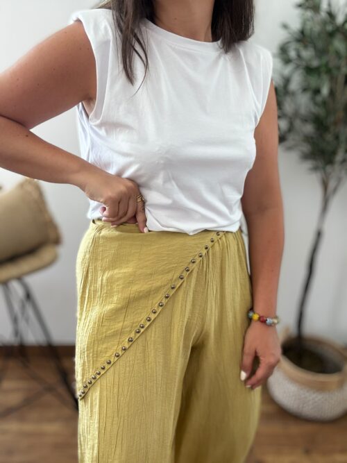 Pantalones BAMBULA pañuelo tachas lima