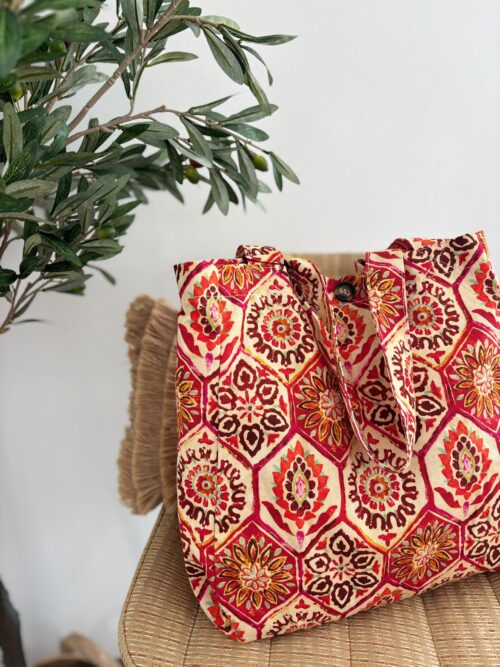 Bolso IKAT ÉTNICO naranja