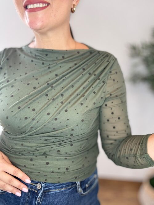 Top TUL verde topitos