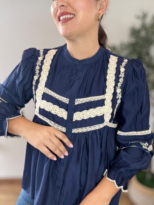 Camisa ROMÁNTICA marino