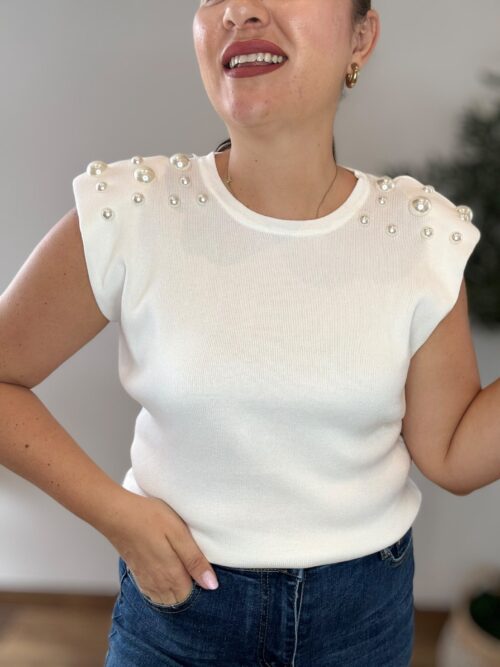 Top PERLAS blanco