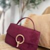 Bolso BURDEOS mini serraje