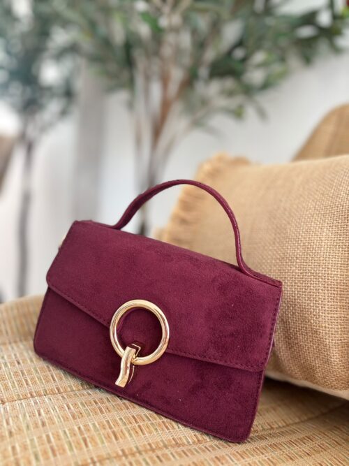 Bolso BURDEOS mini serraje