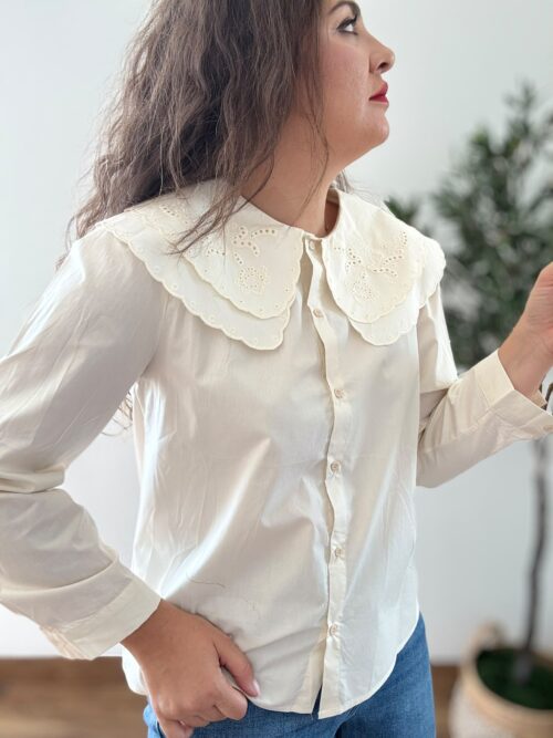 Camisa CUELLO DOBLE beige