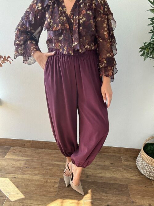 Pantalón BOMBACHO berenjena